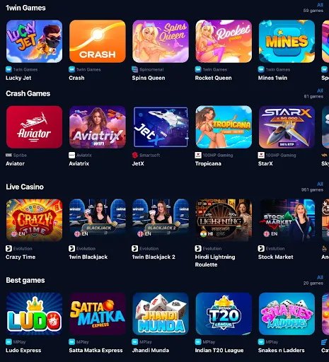 best casino games 1win Indonesia